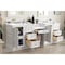 James Martin Vanities De Soto 94in Double Vanity Set, Bright White w/ 3 CM White Zeus Quartz Top 825-V94-BW-DU-WZ - alternate 2